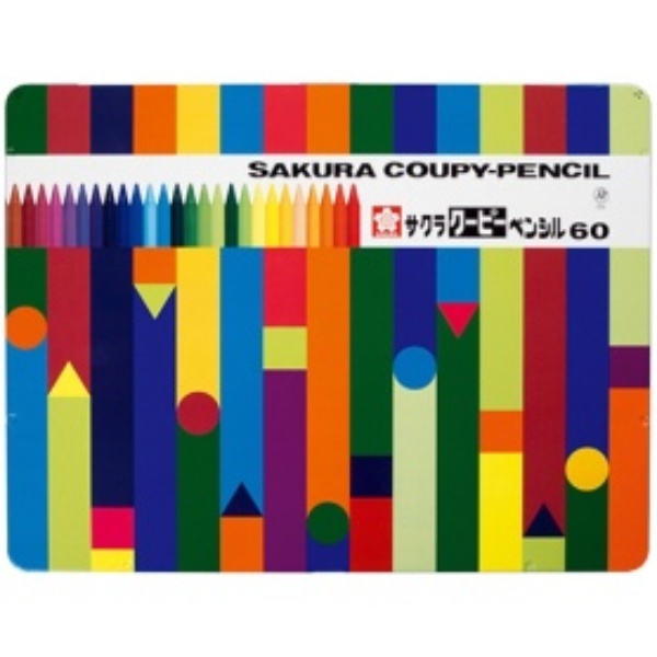 サクラクレパス クーピーペンシル ６０色（各色１本） 缶入 ＦＹ６０ １缶