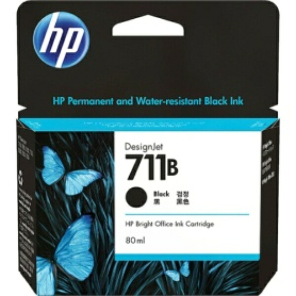 ＨＰ　ＨＰ７１１Ｂ　インクカートリッジ　ブラック　８０ｍｌ　３ＷＸ０１Ａ　１個 038-6890