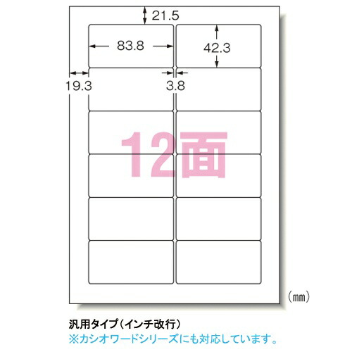 マイコン印刷者＆ワープロラベルシール（印刷者兼用） つや消し紙（Ａ４判） 1000枚 31155