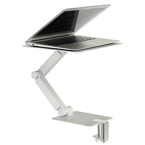 Maxstand(マック照明ランプ) スタンディングアーム しろがね色 VESAマウント付 MAXTAND-SILVER-SET