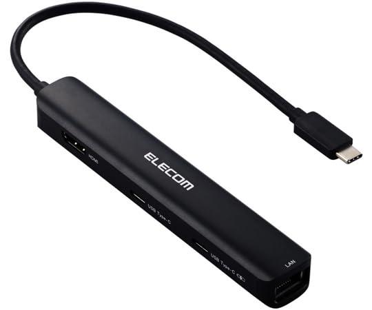エレコム Type-C ドッキングステーション 充電専用USB-C×1 USB-C×1 USB-A×2 HDMI×1 LANポート付 ブラック DST-C30BK 6,338円