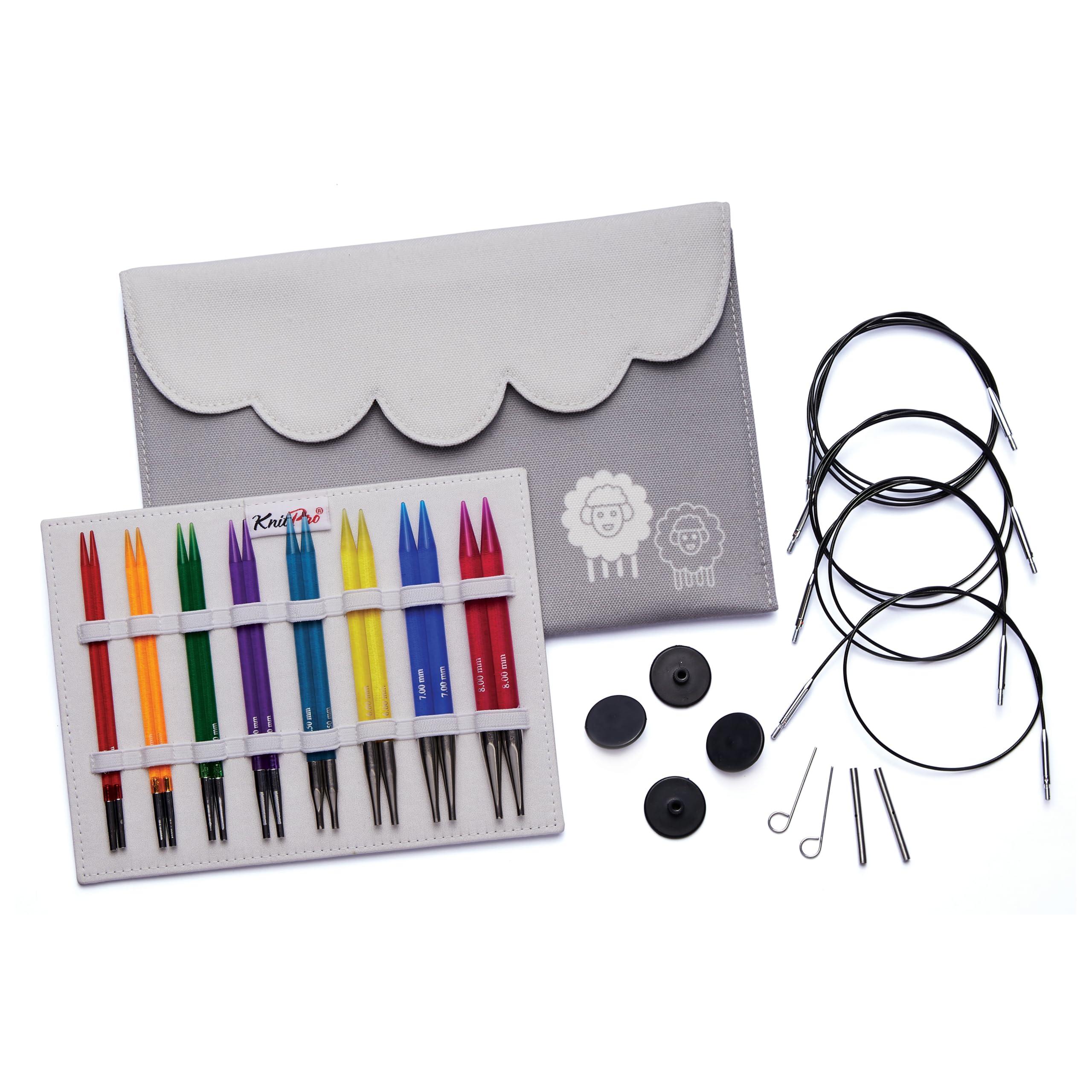 KNITPRO 交換可能な丸編みニードルチップ デラックスセット Trendz 3.50-8.00mm