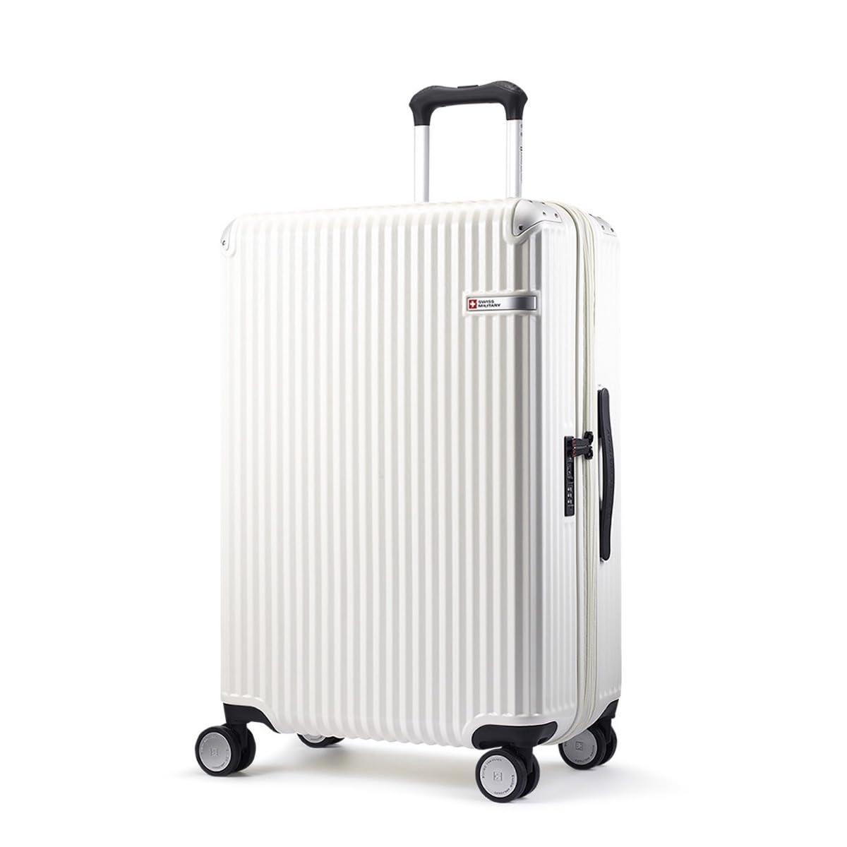 [スイスミリタリー] スーツケース ソーリオ Lサイズ 83L 71cm 5cm拡張 TSAロック SM-I226 WHITE バニラホワイト (内装アップグレード版)
