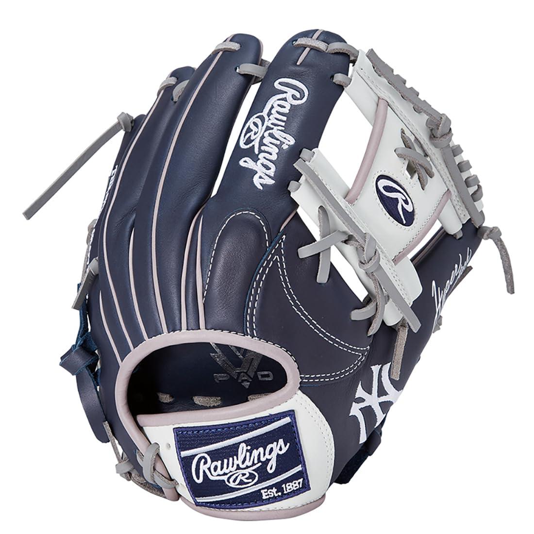 Rawlings(ローリングス)ベイスボール用 グローヴ 地球儀 軟式 成年者用 HYPER TECH MLB TEAM GR5HTMN62 ヤンキース [内野手手用] 大きさ 11.25 ※右投げ用(押し手着付ける)
