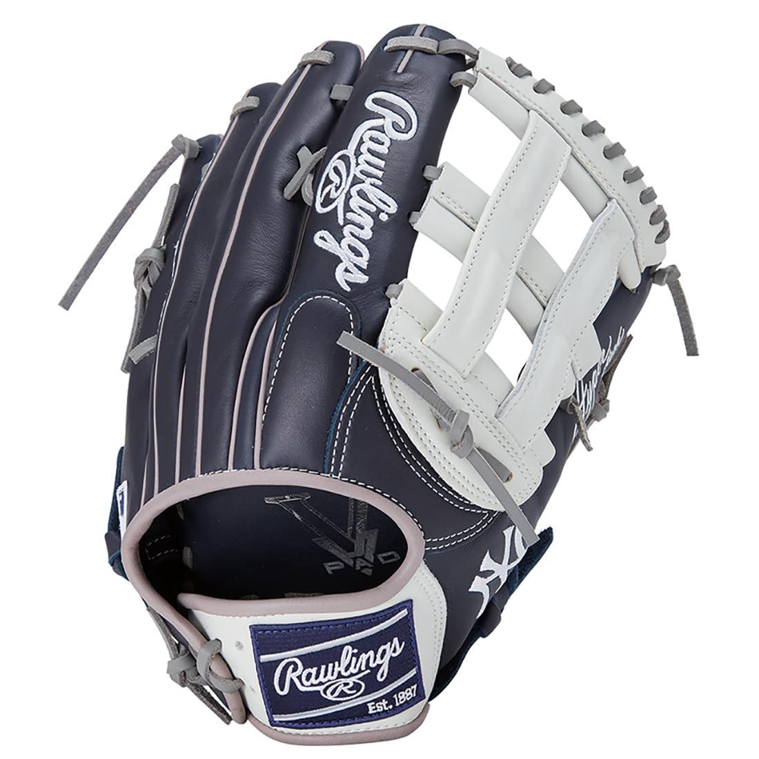 Rawlings(ローリングス)ベイスボール用 グローヴ 地球儀 軟式 成年者用 HYPER TECH MLB TEAM GR5HTMY719 ヤンキース [外野手手用] 大きさ 12.75 ※左投げ用(右寄り着付ける)