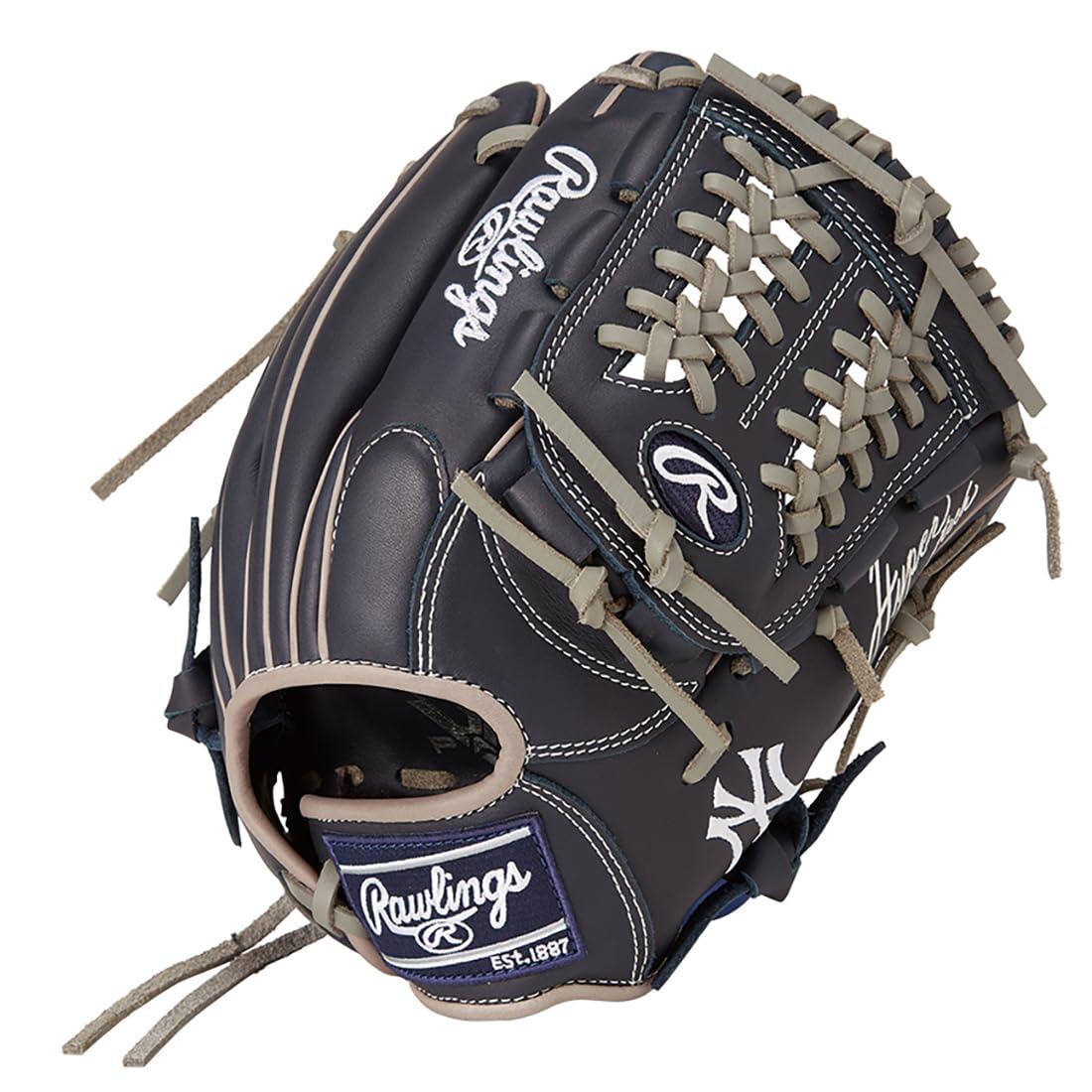 Rawlings(ローリングス)野球用 グラブ グローブ 軟式 JR. 子供 ジュニア HYPER TECH MLB TEAM GJ5HTMN6L1 ヤンキース [オールラウンド用] サイズ L ※左投げ用(右手着用)