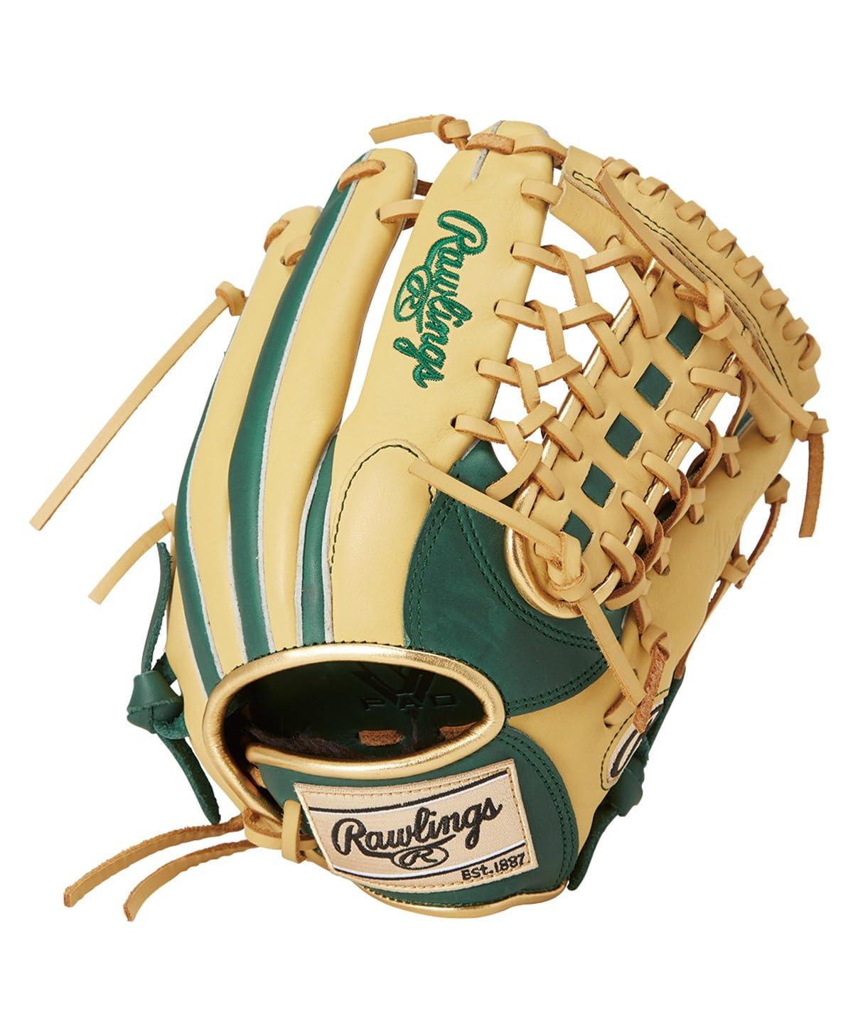 Rawlings(ローリングス)野球用 グラブ グローブ 軟式 JR. 子供 ジュニア HYPER TECH COLOR SYNC GJ5HTCN8L ダークグリーン/キャメル [オールラウンド用] サイズ L ※右投げ用(左手着用)｜ポッチ