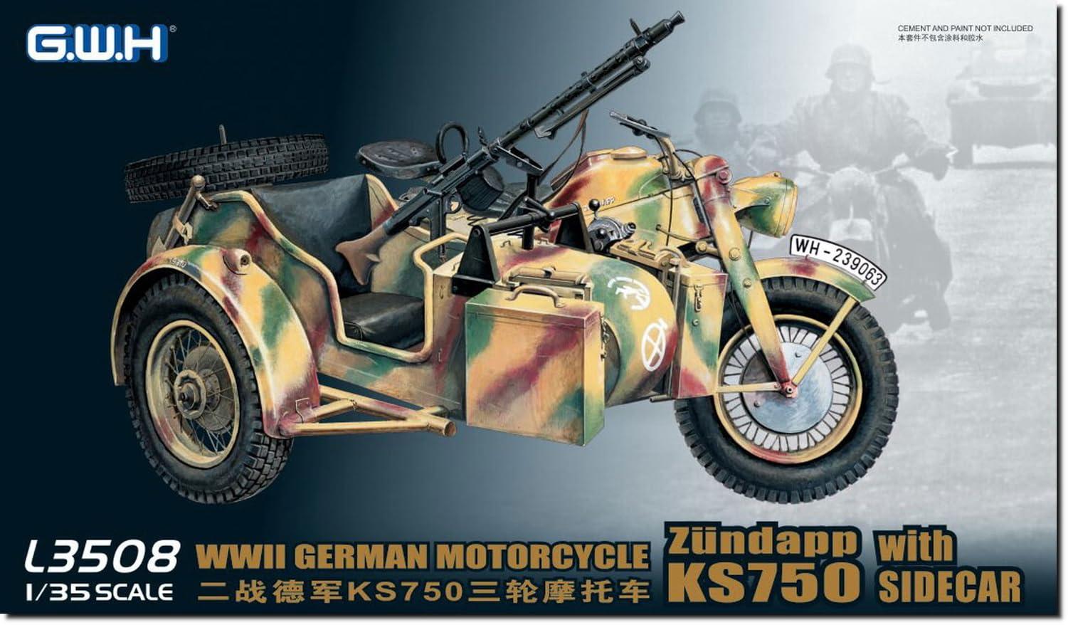 グレートウォールホビー(Great Wall Hobby) 1/35 WW2 ドイツ 軍用サイドカー KS750 トレーラー2種付き プラモデル L3508 (ミリタリー)