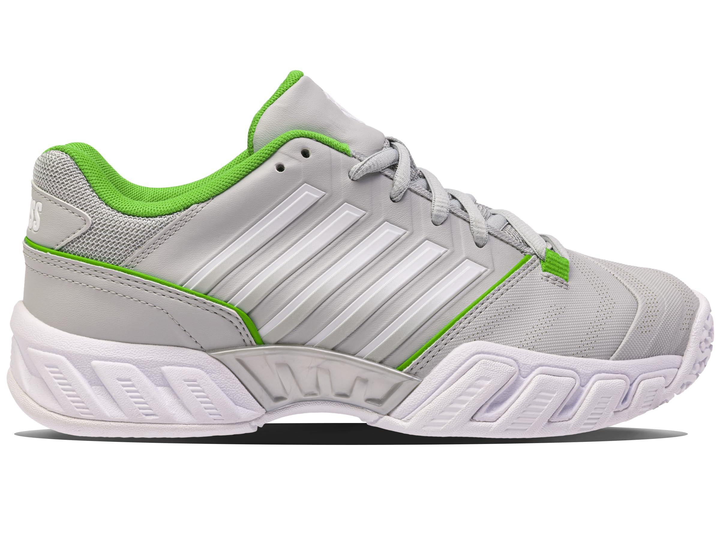 [DUNLOP] ダンロップ テニスシューズ K-SWISS (ケー・スイス) Bigshot Light 4 OMNI Women オムニ&クレーコートモデル 24SS ライトグレー×ライム KS97010034GL 23.5cm