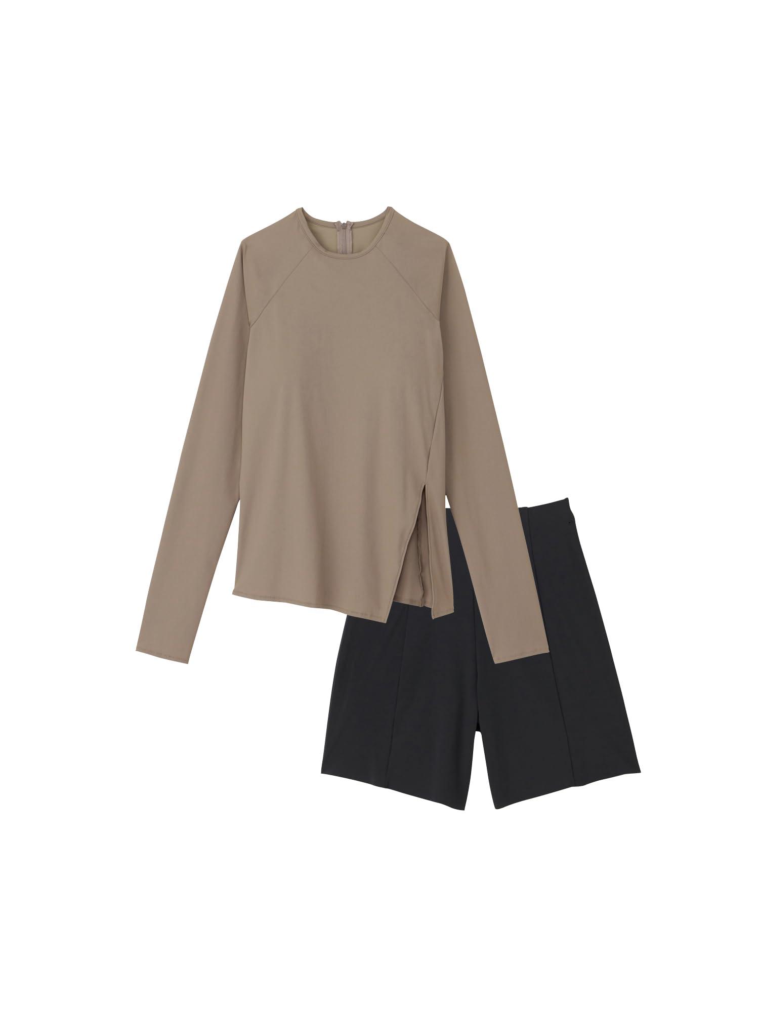 [す早さ] フィジカルフィットネス水泳着 L/S Separates ロングスリーブセパレーツ レディース 信号旗石ころ M
