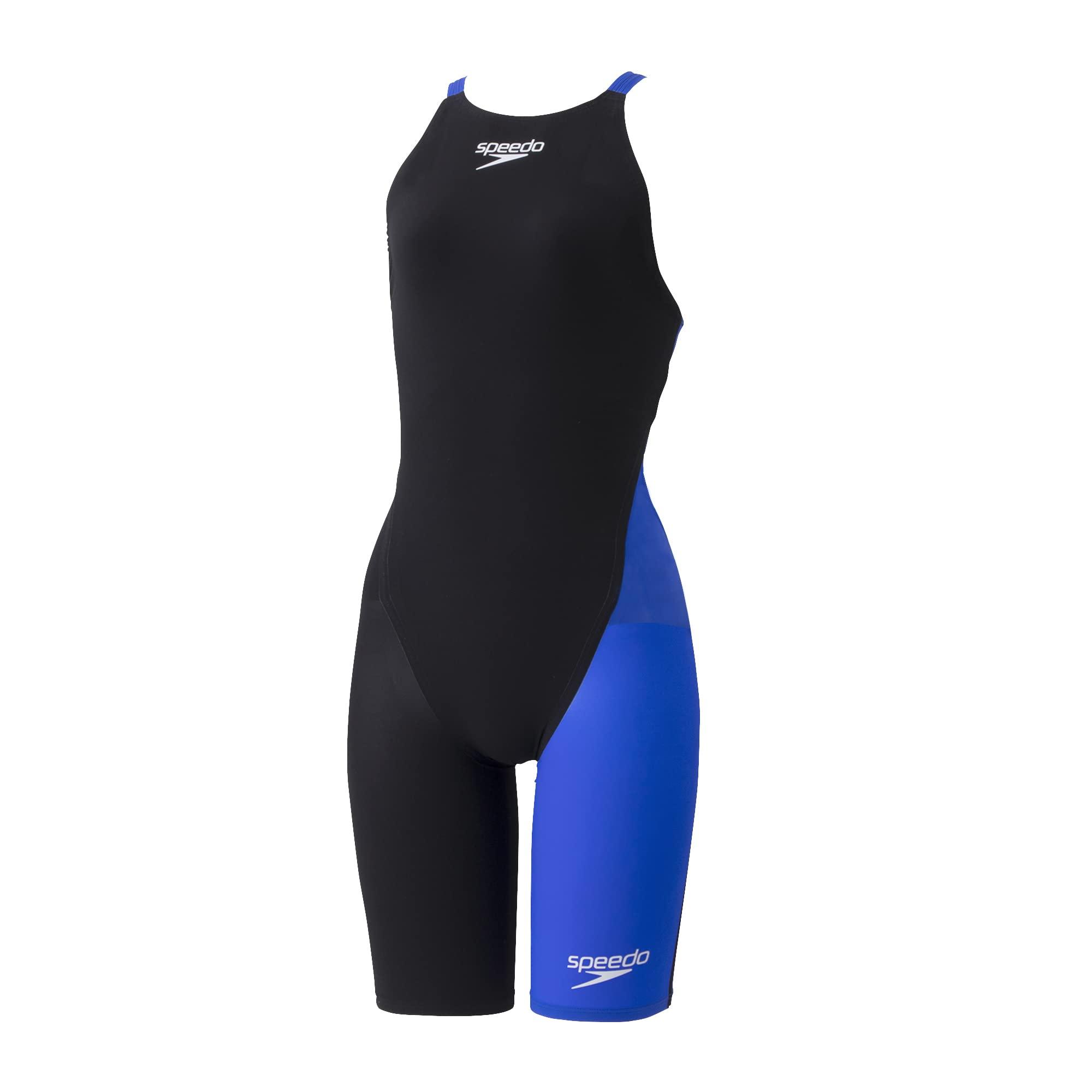 [素早さ] 競泳水泳着 Fastskin ProIII Openback Kneeskin ファストスキンプロ3オープンバックニースキン レディース SCW12101F 黒いこと/青み L