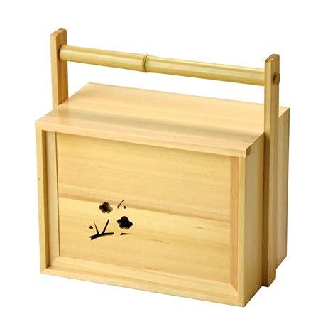 ヤマコー 用美 檜・岡持弁当(透かし有) 約30x16.6xH30.2cm 27194
