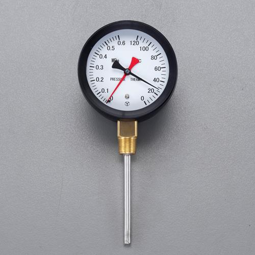 0ー120°C/0ー1.0MPa/φ75粍水高計(立型)  φ8×100粍