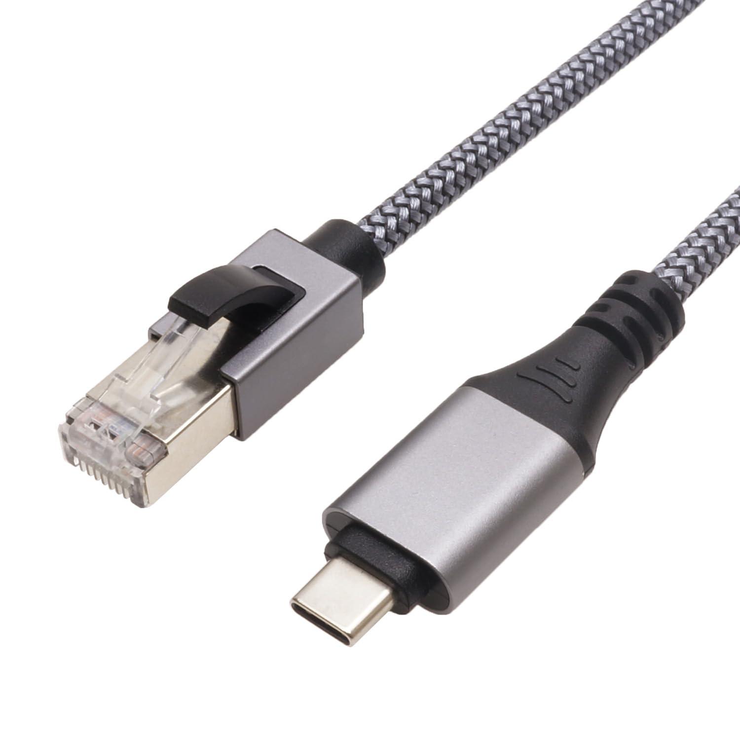 ホーリック USB Type-C-イーサネット変換ケーブル カテゴリー6 10m CR100-052SM
