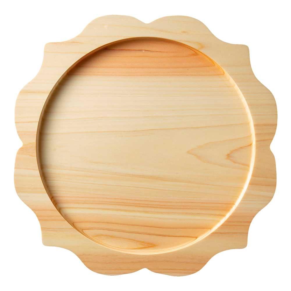 ヤマコー ひのき くり抜き 料理トレー A φ36xH1.5cm 38178