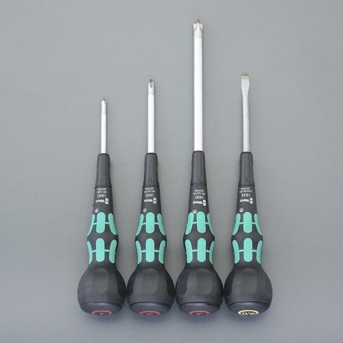 4本組[+ー]ボールグリップドライバーセット #1×4.5mm・80mm・185mm #2×6mm・100mm・205mm #3×8mm・150mm・255mm