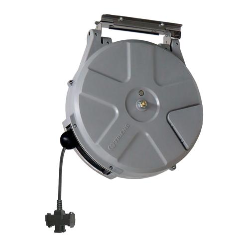 AC125V/6Ax20mコードリール(自動巻) 本体:グレー コード:ブラック 424×380×184mm