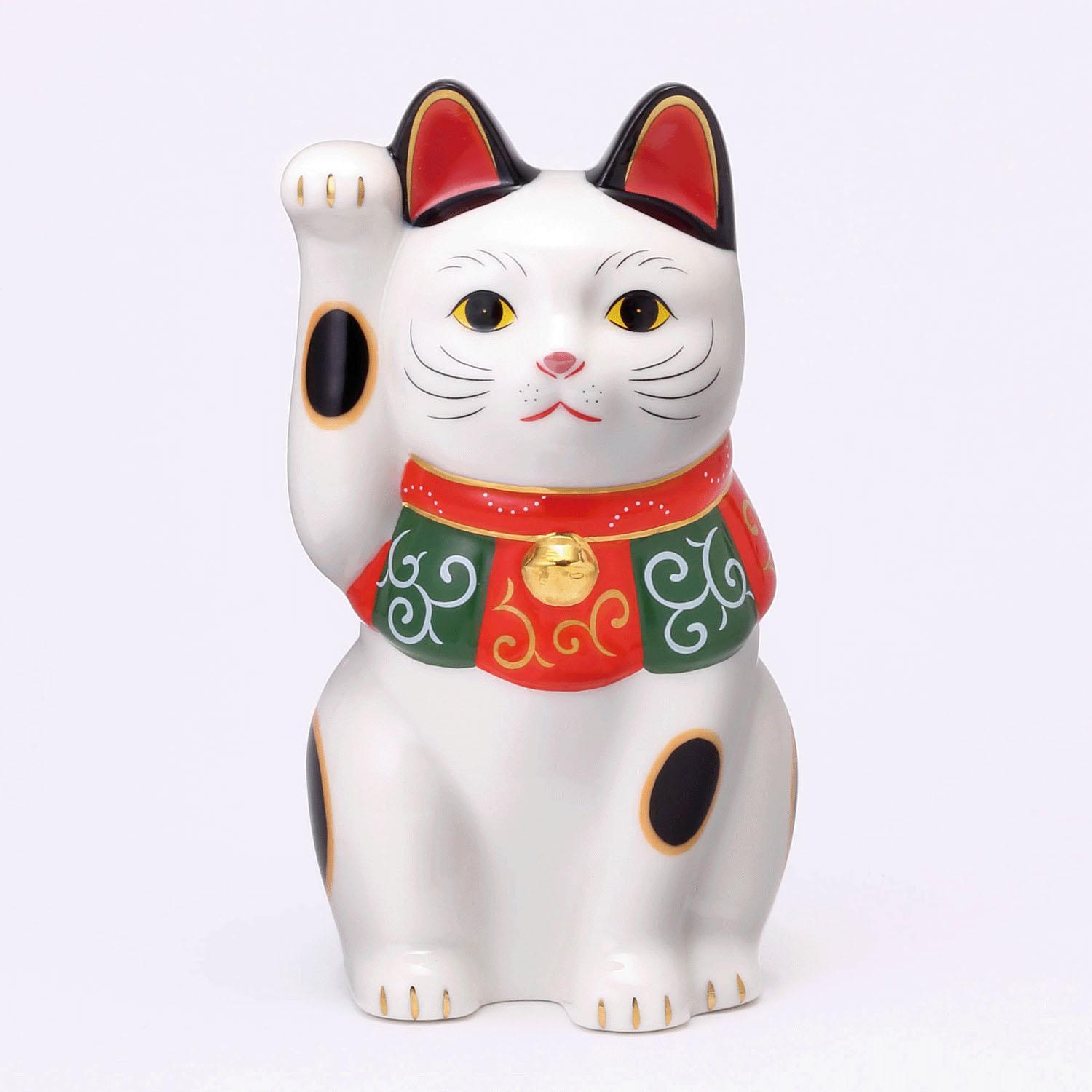 薬師窯 唐草招き猫 中