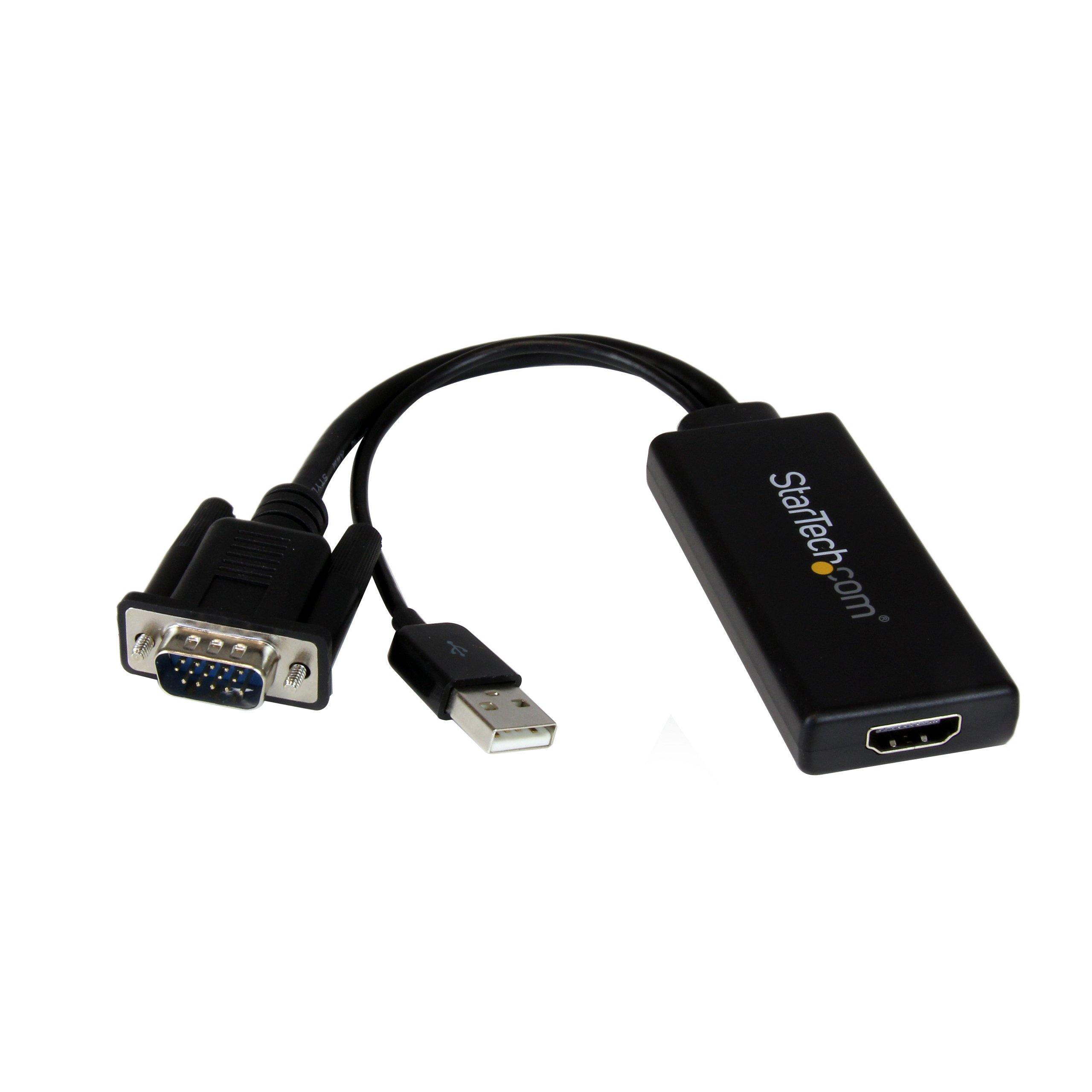 StarTech.com VGA-HDMI変換アダプター(USBオーディオ&バスパワー対応) ポータブルアナログRGB(VGA) VGA2HDU 1個