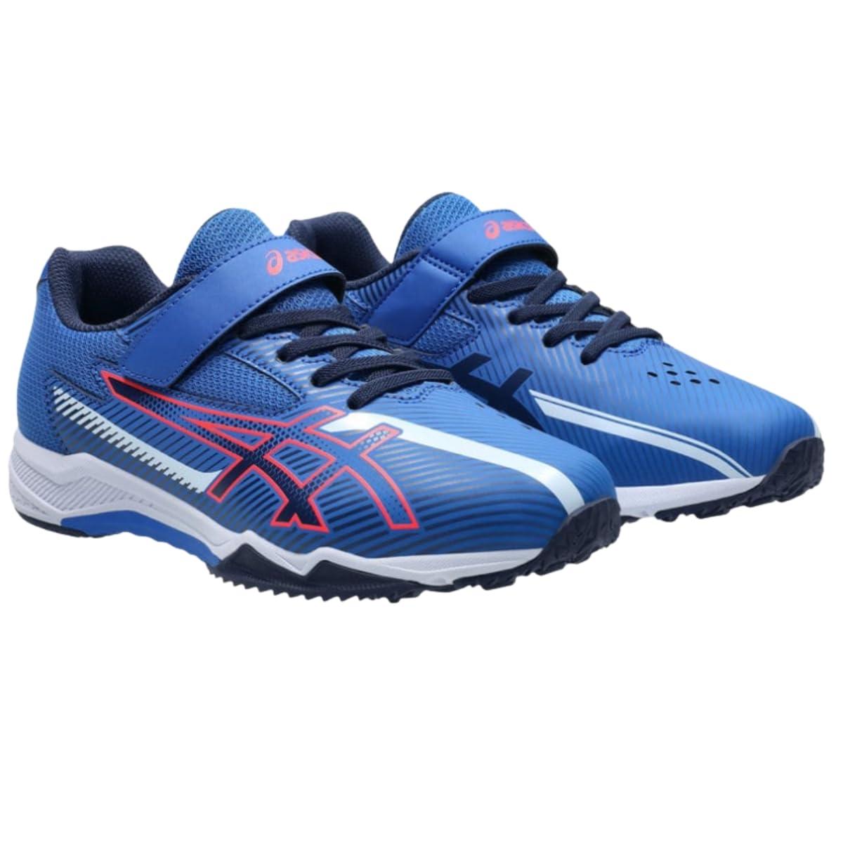[レーザービーム] 運動靴 asics 1本ベルト SK-MG-B 25 キッズ 400(ブルー/ネオンレッド) 21.5 cm 3E