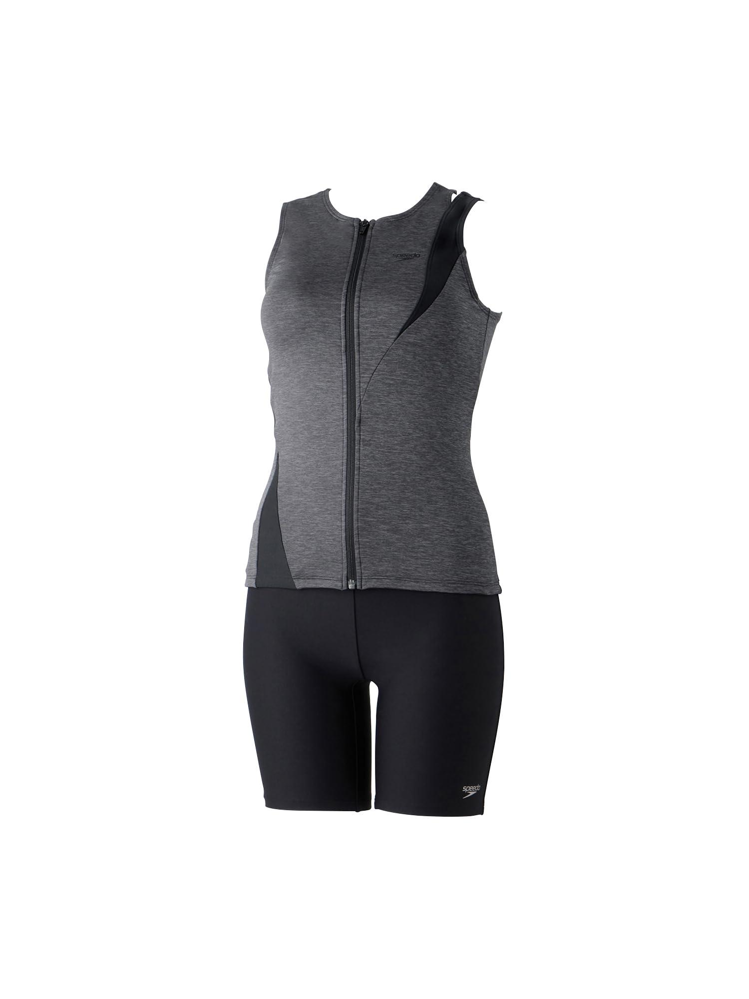 Speedo(素早さ) フィジカルフィットネス水泳着 Diagona Zip Pro Separates ディアゴナジッププロセパレーツ レディース SFW32410 黒いこと交ぜ合わせる O