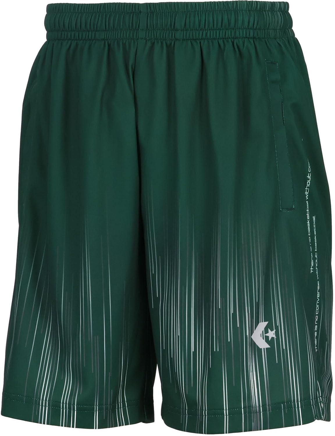 [コンバース] バスケ ショートパンツ プラクティスパンツ(ポケット付き) CB251863 吸汗 速乾 男女兼用 D.グリーン S