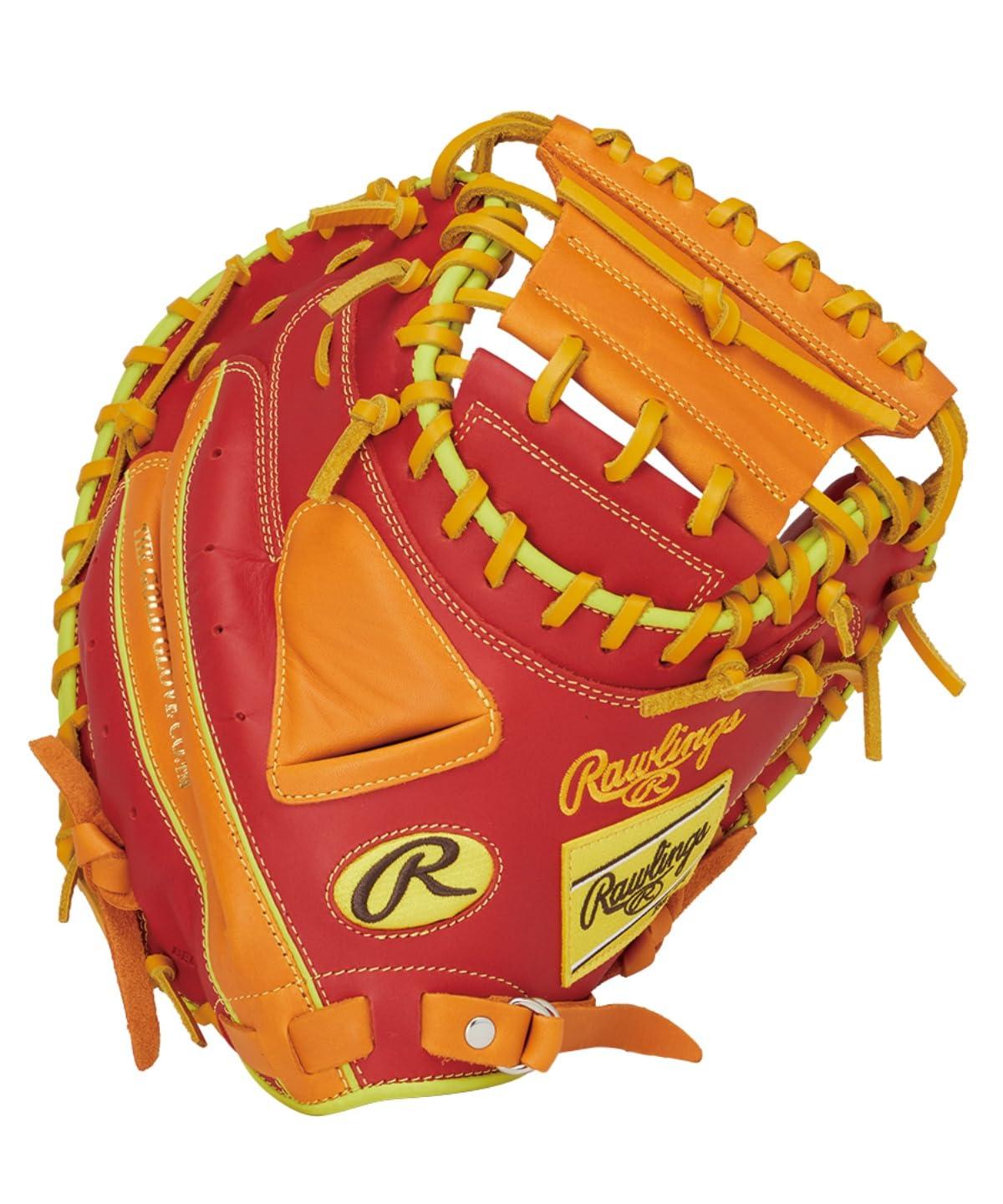 ローリングス(Rawlings) ベイスボール用 グローヴ 地球儀 軟式 HYPER TECH COLOR SYNC GR5FHTC2AF 捕手用 スカーレット/オレンジ色 33in ※右投げ用