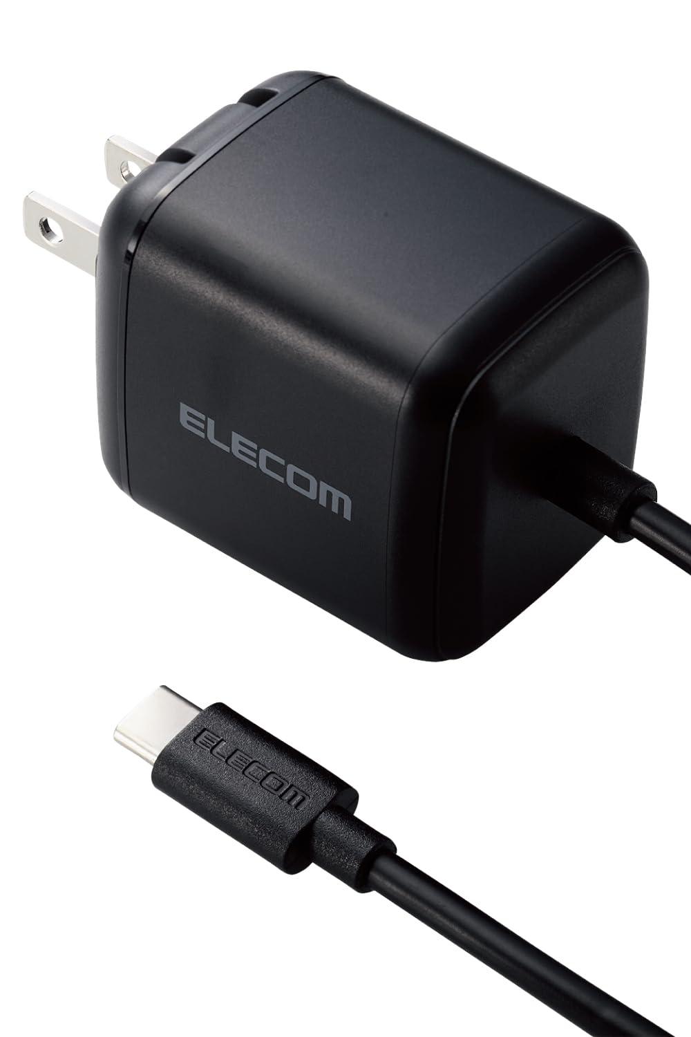 エレコム ノートパソコン 用 ACアダプター 45W USB PD対応 Type-C ケーブル一体型 2m PPS対応 ブラック ACDC-PD8345BK