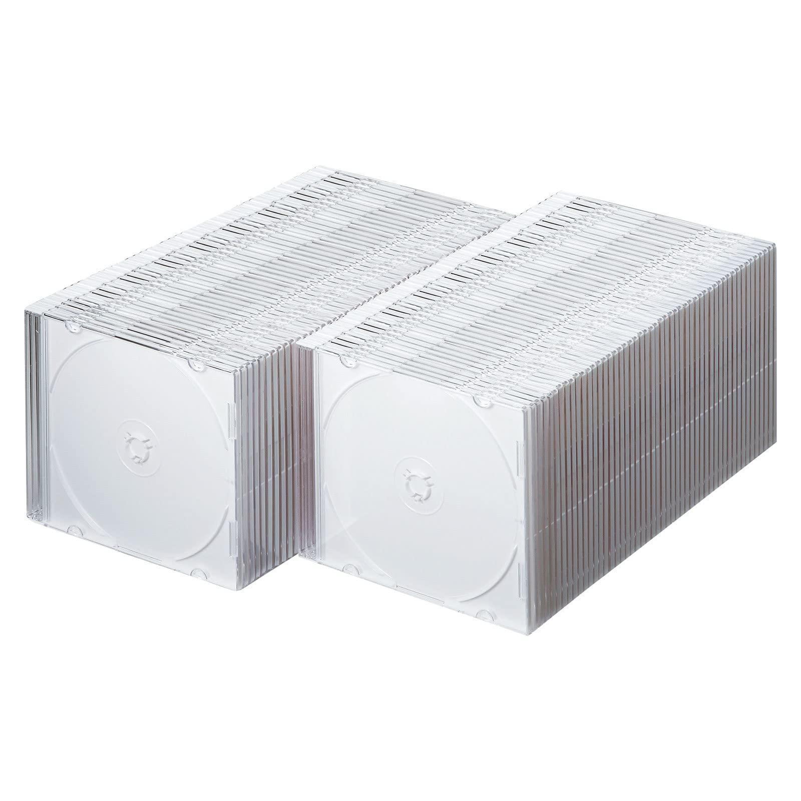 サンワサプライ(Sanwa Supply) Blu-ray・DVD・CDケース(スリムタイプ・100枚セット・ホワイト) FCD-PU100MWN