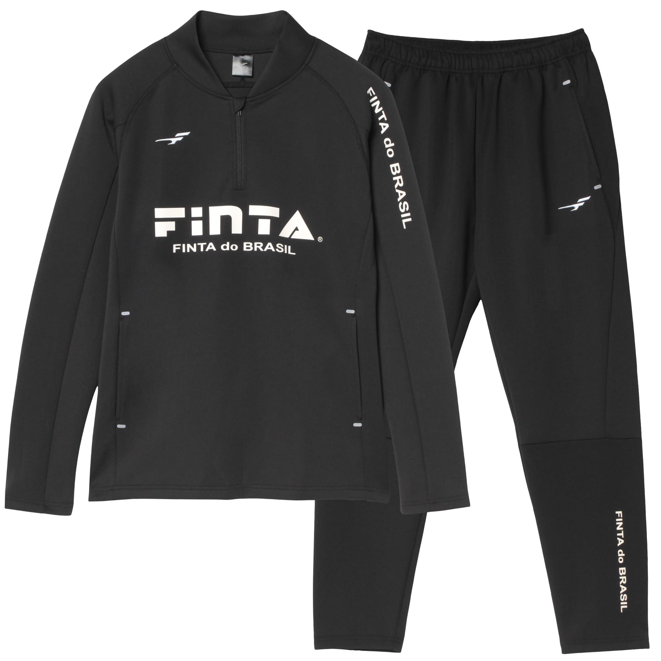 [フィンタ] FINTA サッカー ジュニア ハーフジップ ジャージ 上下セット FT7814 (0500)ブラック 150