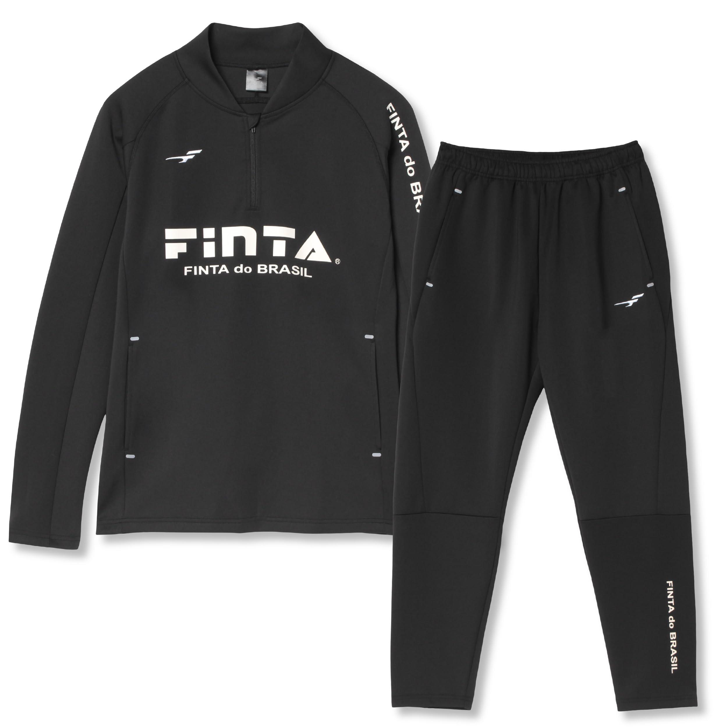 [フィンタ] FINTA 蹴球 メンズ ハーフジップ プルオーバー 上下仕掛ける FT7814 (0500)黒いこと O
