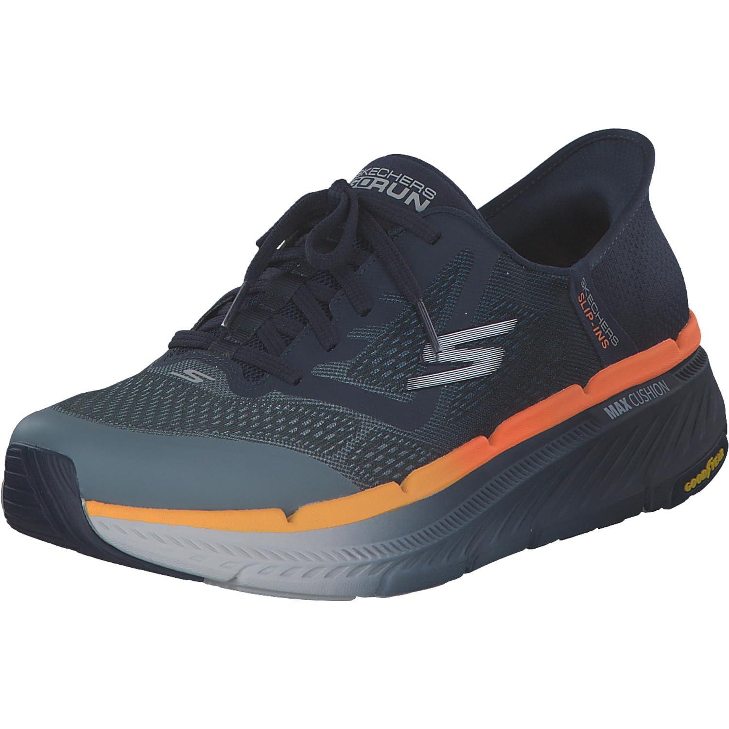 [SKECHERS] ユニセックス マックスクッショニング プレミア 2.0 MAX CUSHIONING ネイビー/オレンジ 28.5cm
