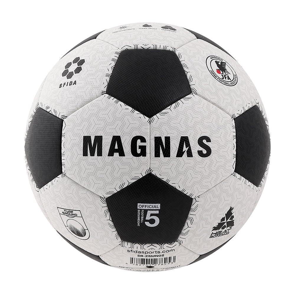 【JFA検定球】SFIDA(スフィーダ) MAGNAS 芝用 サッカーボール 5号球 検定球 練習球 中学生 高校生 大学生 大人 (ブラック)