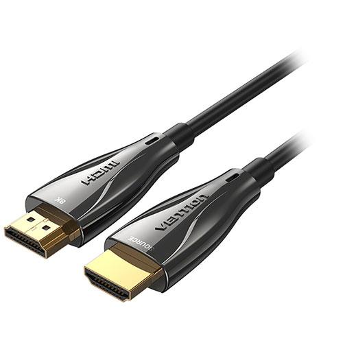VENTION お役目用 光学的HDMI Male to Male 固定ディスク有線テレビ 8K相応う 25m ジンクアロイ印字機 HDCP相応う 黒いこと AL-1214