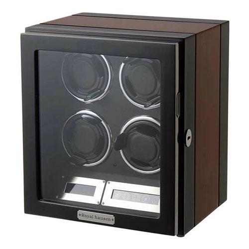 Royal hausen ロイヤルハウゼン ワインディングマシーン ワインダー 4本巻き上げ 液晶パネル リモコン付 GC03-Q21EB｜ポッチ