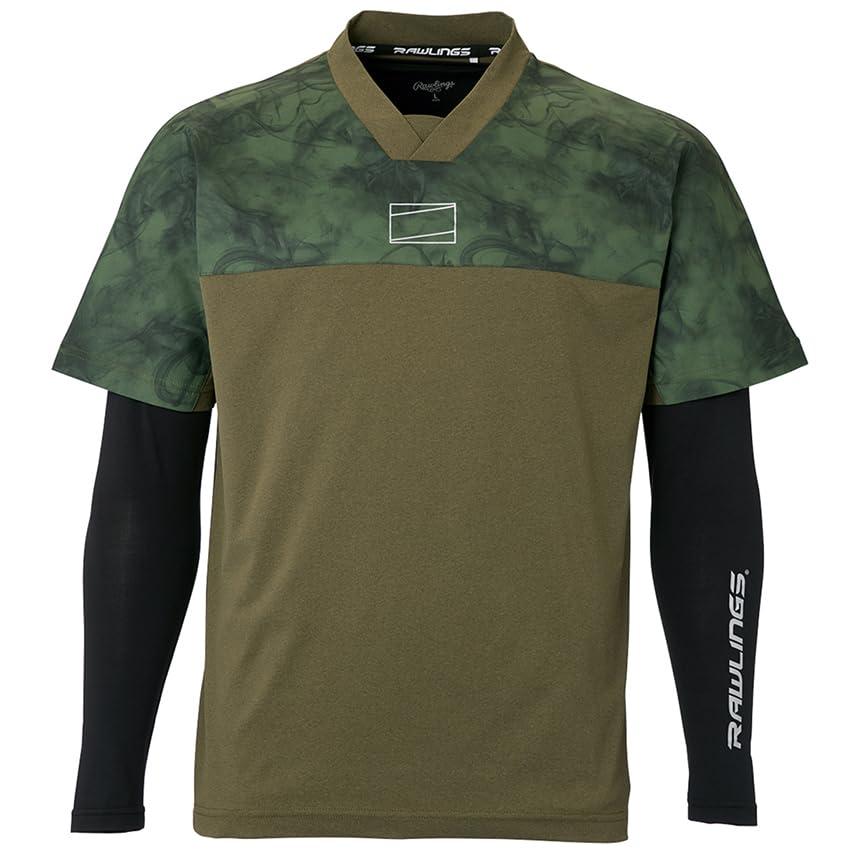 [ローリングス] 野球用 大人用 長袖 Vトップレイヤードセット アンダーシャツ Tシャツ AUT15S01S ダスティーグリーン 2XO