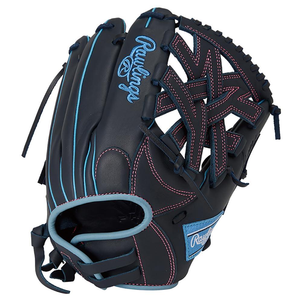 ローリングス(Rawlings) 野球用 グラブ グローブ ソフトボール用 女子専用 ガールズフィット HYPER TECH R2G GS5FHTY14GF オールラウンド用 ネイビー 11.5インチ ※右投げ用画像