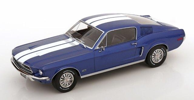 フリースタイル (FREESTYLE) KK scale 1/18 フォード マスタング GT Fastback 1968 ブルーメタリック/ホワイト 完成品 KKDC181394