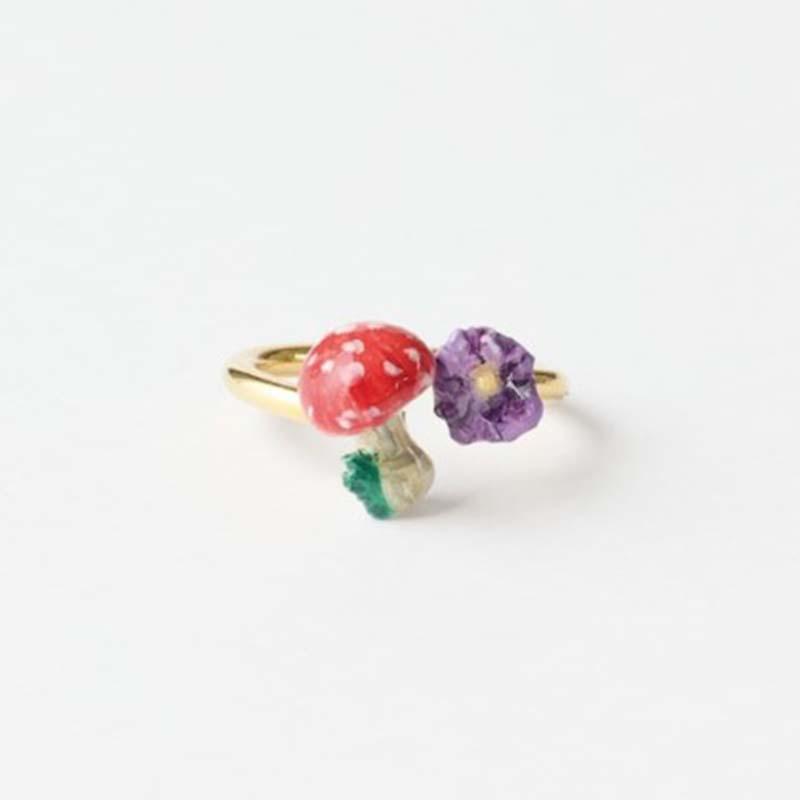 Nathalie Lete ナタリーレテ Two motifs ring Mushroom/ Size:11