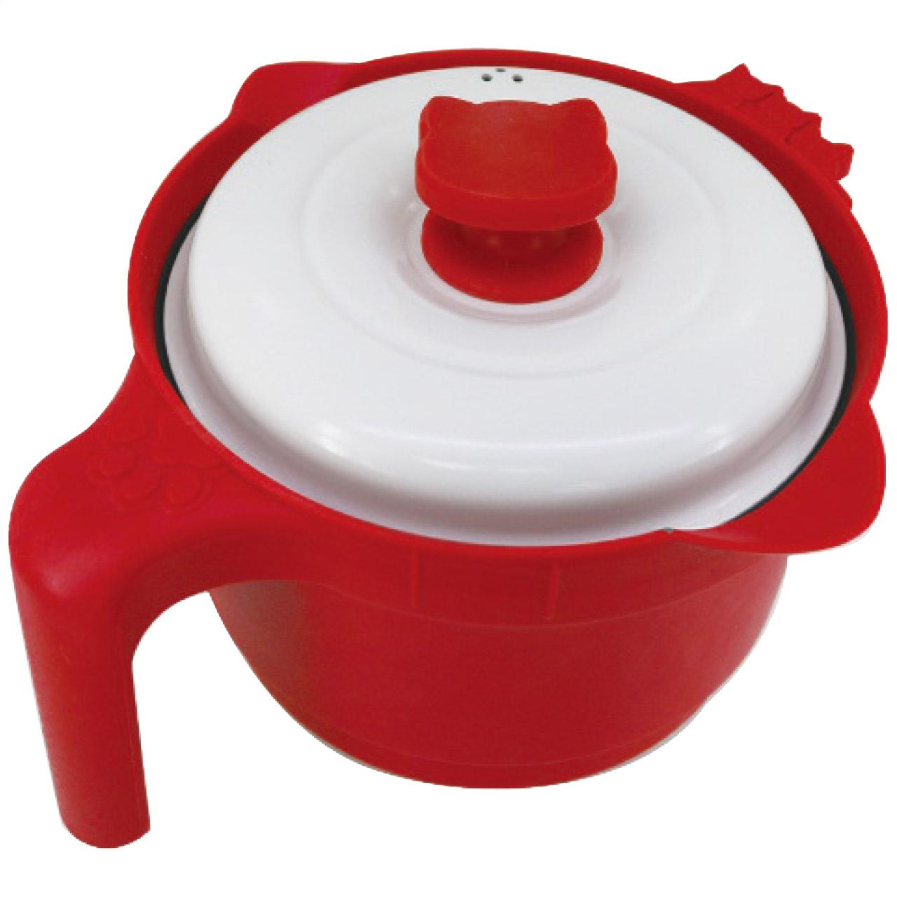 トレードワン chef 電子レンジ調理器 レンジでマルチポット レンジパン かんたん調理 時短 [焼く 炒める 煮る 蒸す 炊く 温める] 万能 レッド 70235
