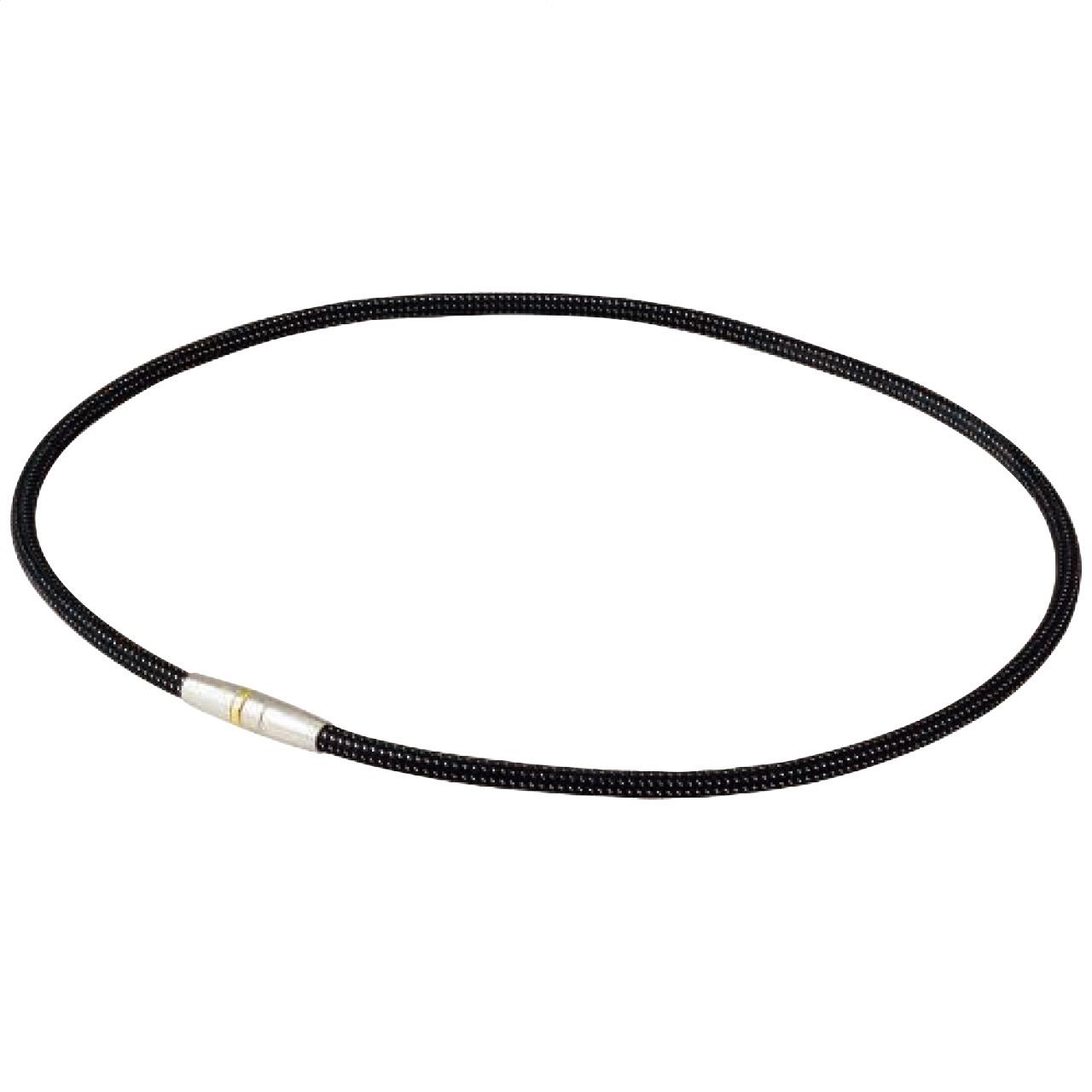 ファイテン RAKUWA 磁気チタンネックレス メタルトップ ブラック/シルバー 50cm【肩・首こり改善】【 こり緩和】【 肩こり解消グッズ】【 血行改善】