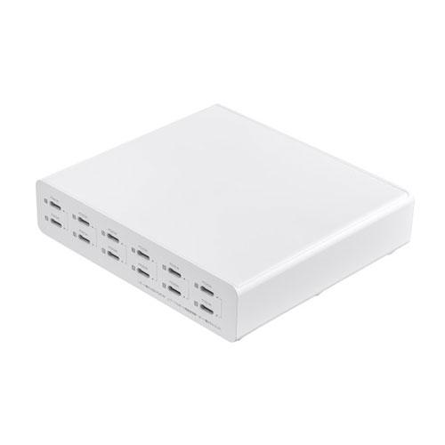 サンワサプライ USB C 申し受ける器 USB PD 20W相応う Type-C×12 足し加える144W 多界面 一括ワット数取り替えっこ 申し受けるLED ワット数内蔵 ACA-PD112
