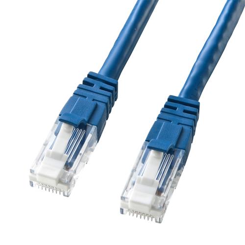 80mLANケーブル(CAT6/つめ折れ防止/ブルー) ブルー