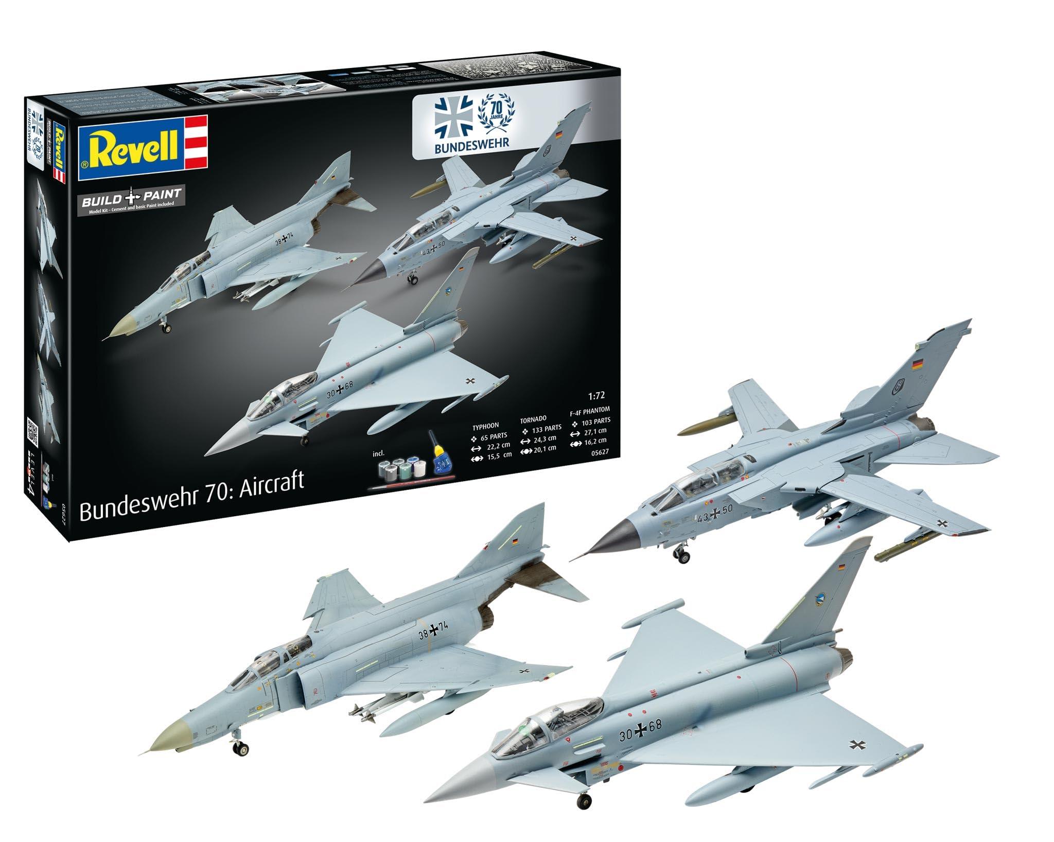 レベル ギフトセット 05627 70年 Bundeswehr:エアクラフト 1:72スケール 未組み立てプラモデルキット アクセサリー付き
