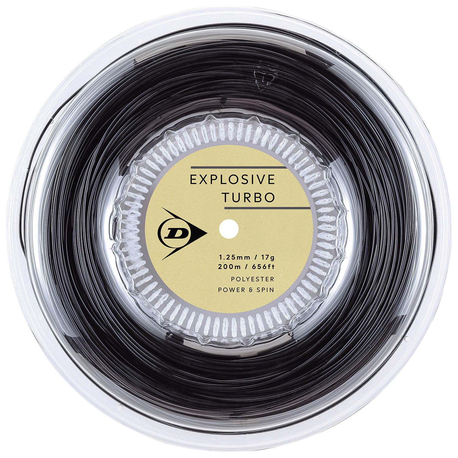 ダンロップ(DUNLOP) テニス 硬式テニス ストリング EXPLOSIVE TURBO(エクスプロッシブ・ターボ)ロール 200m ブラック 1.25/17G DSTA12041|ポッチ