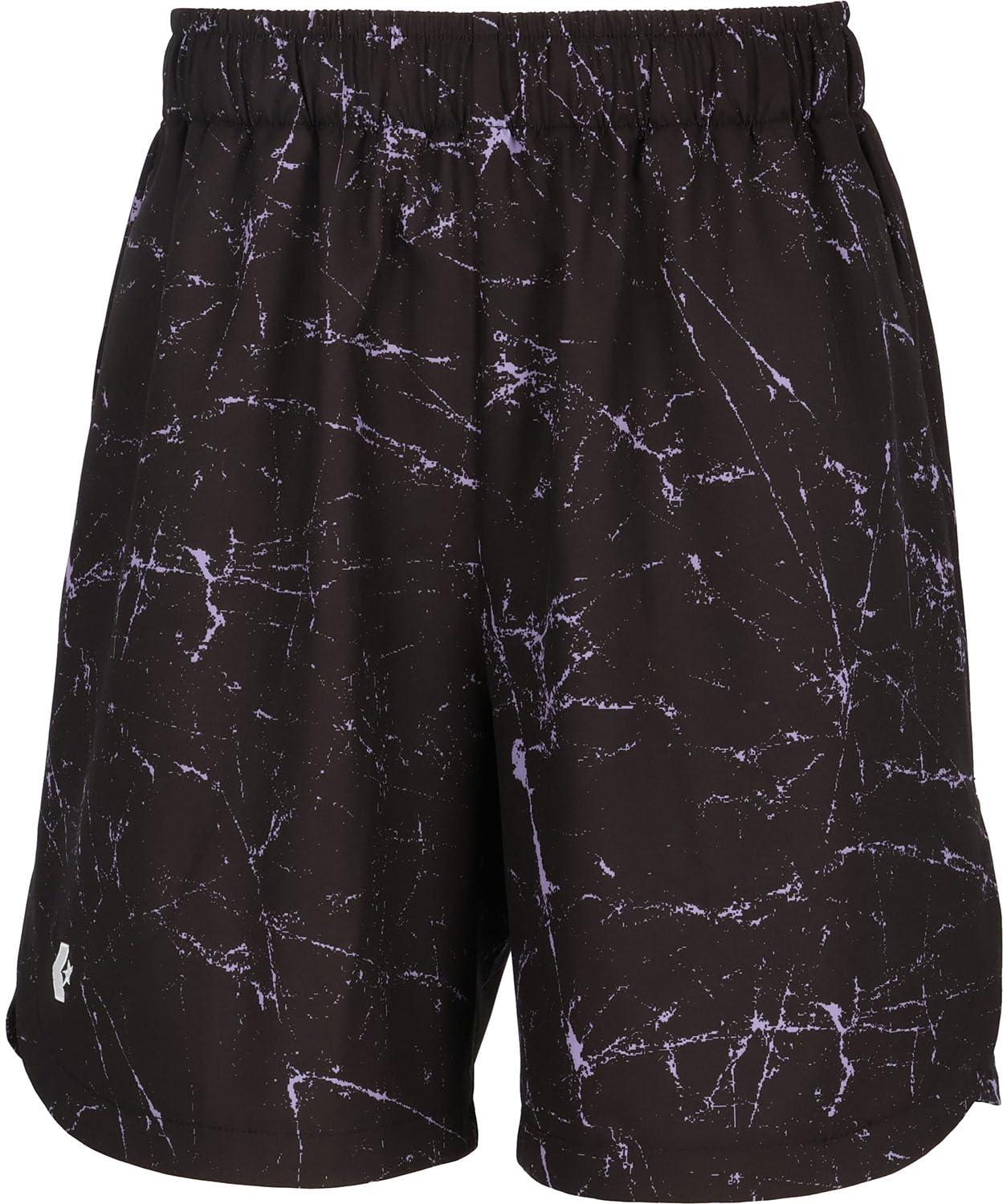[コンバース] バスケ ショートパンツ ゴールドシリーズ プラクティスパンツ ポケット付き 撥水 ストレッチ CBG252854 男女兼用 ブラック×パープル M