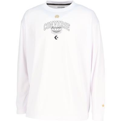 [コンバース] バスケ 長袖シャツ ゴールドシリーズ プリントロングスリーブシャツ 吸汗 速乾 CBG252355L 男女兼用 ホワイト L