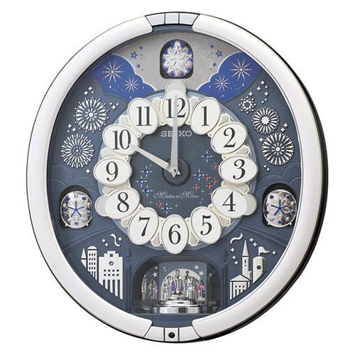 セイコークロック(Seiko Clock) 掛け時計 クオーツ時計 からくり時計 アナログ トリプルセレクション メロディ シルバー 443×405×97mm RE602S
