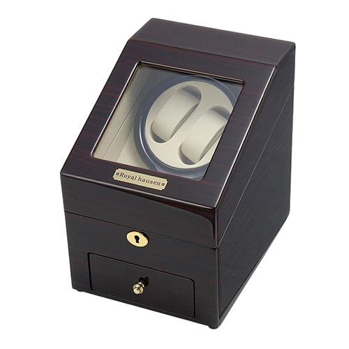 Royal hausen ロイヤルハウゼン ウォッチワインダー ワインディングマシーン 2本用 3本収納 上品な高級感 モダンデザイン GC03-S66EW|ポッチ