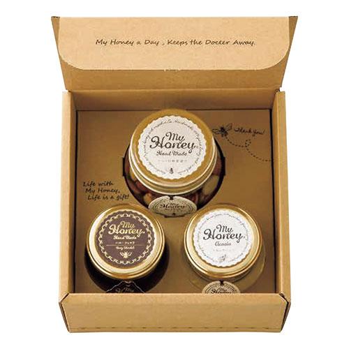 MYHONEY ナッツの蜂蜜漬け&アカシアハニー&ハニーショコラセット ナッツとはちみつの栄養が一度に摂れる 1231-028